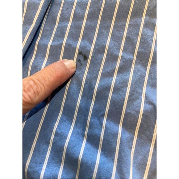 Mens American Eagle Blue White Buttondown Long‎ Sleeve Shirt XLT Classic Fit A21 - Picture 4 of 7